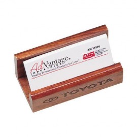 Rosewood Colored Business Card Holder with Logo