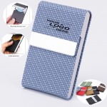 Promotional Faux Leather Stainless Steel Business Card Holder