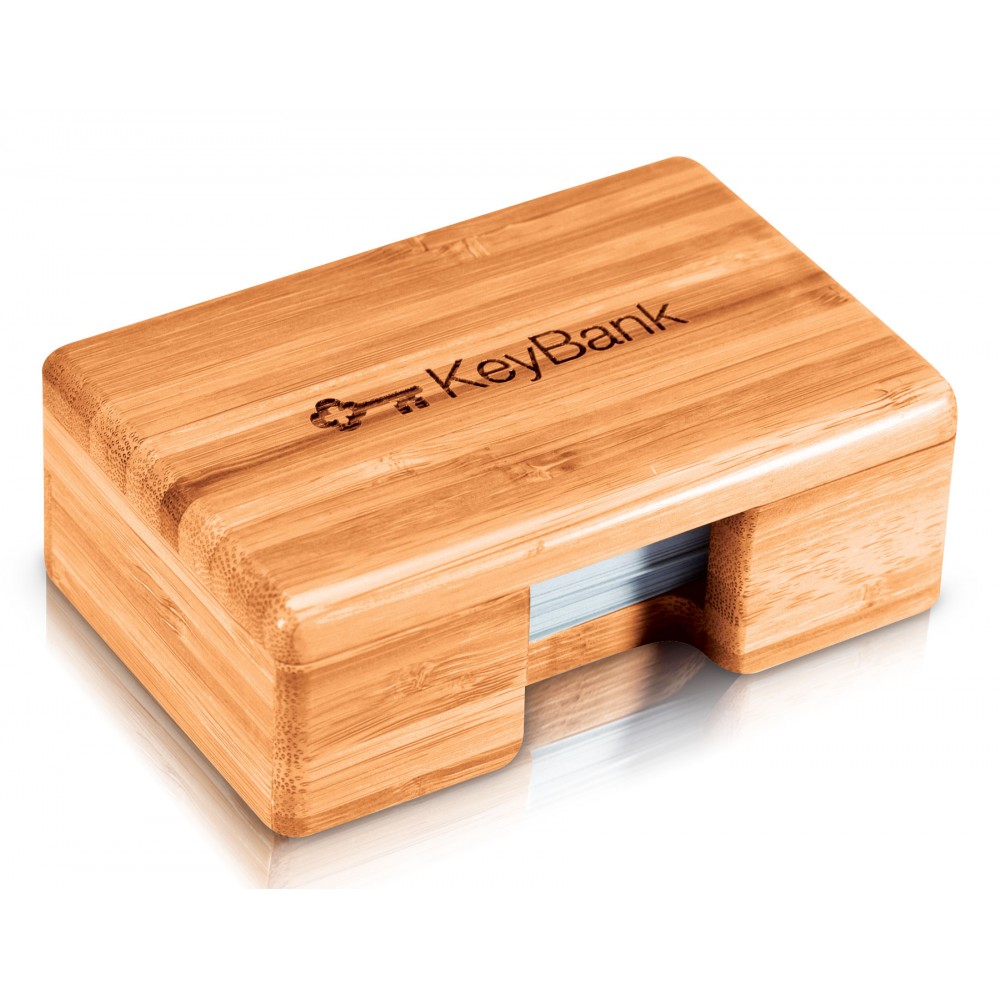 Bamboo Business Card Holder with Logo