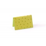 Ostrich Leather Business Card Case - Summer Lime Custom Printed