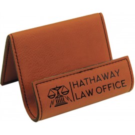 Custom Rawhide Brown Laserable Leatherette Holder Easel (3 1/2''x 2 1/2'')