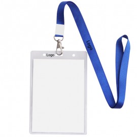 Enlarged Transparent ID Card Badge Holder with Lanyard with Logo