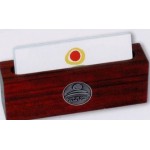 Rosewood Finish Business Card Holder with Logo