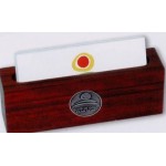 Logo Branded Rosewood Finish Business Card Holder