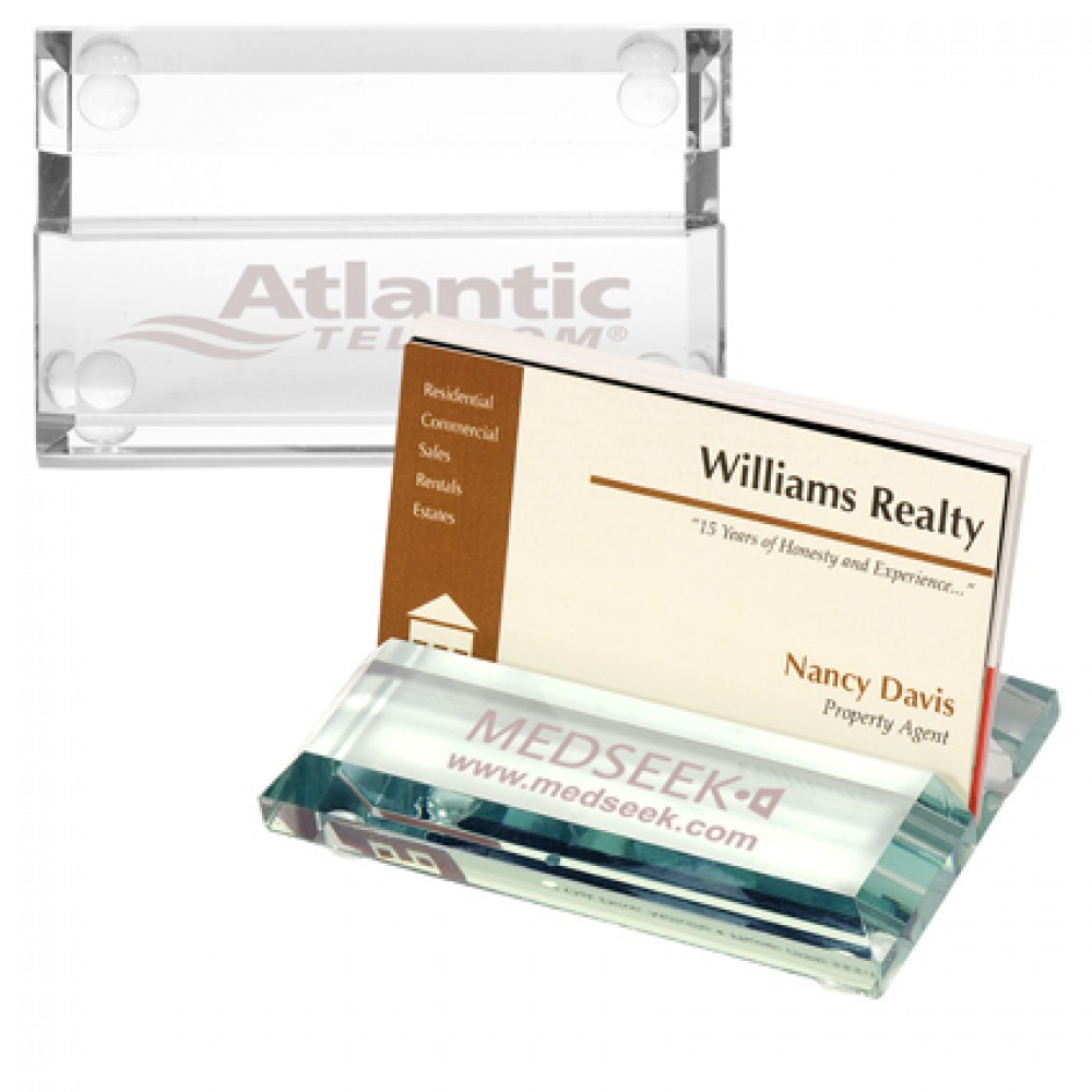 Atrium Glass Business Card Holder with Logo Atrium Glass Business Card Holder with Logo