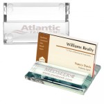 Atrium Glass Business Card Holder with Logo