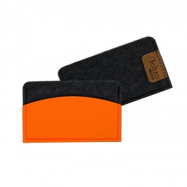 Black Feltro Business Card Holder with Logo  Black Feltro Business Card Holder with Logo