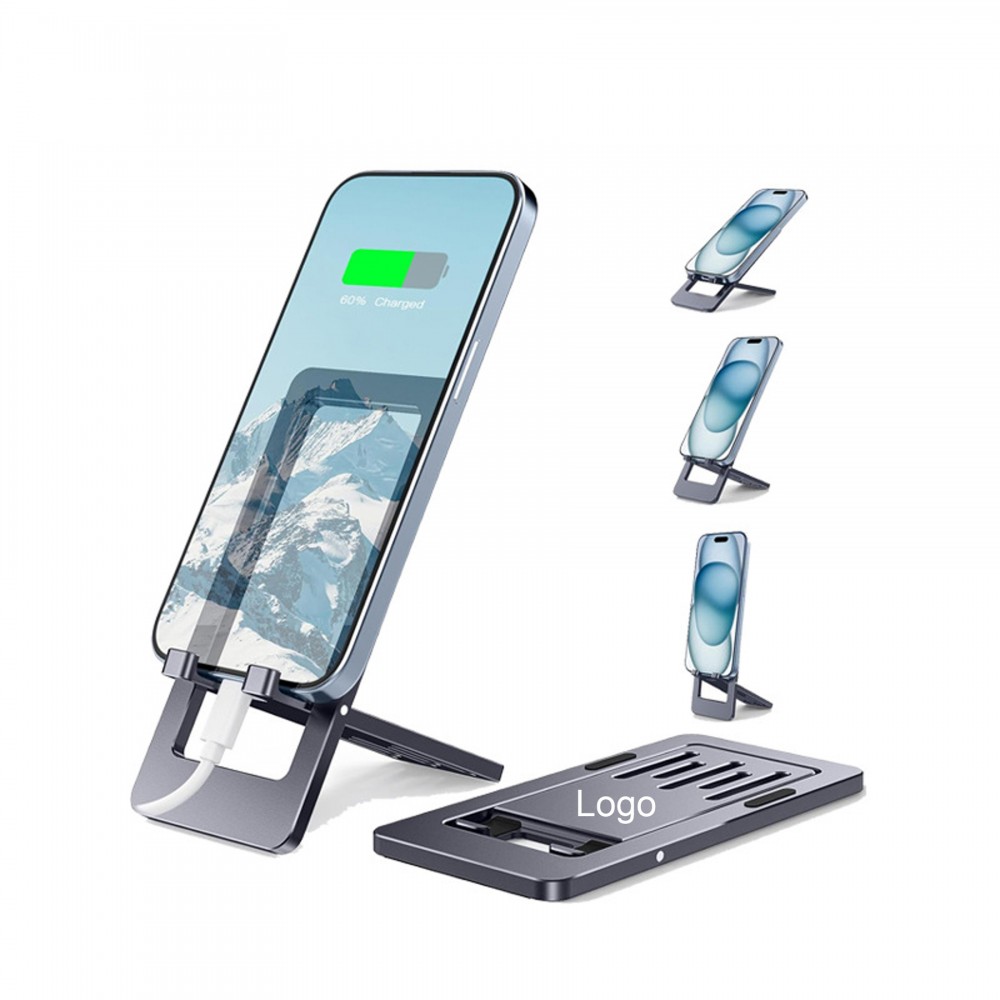 Foldable Aluminum Phone Stand with Logo Foldable Aluminum Phone Stand with Logo