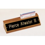 Customized American Walnut Name Plate w/ Business Card Holder