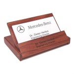 Rosewood Folding Business Card Holder with Logo
