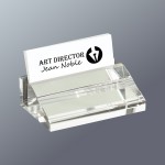 Crystal Business Card Holder, 4"x1"H with Logo