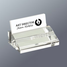 Crystal Business Card Holder, 4"x1"H with Logo  Crystal Business Card Holder, 4"x1"H with Logo