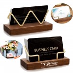 Wooden Desk Business Card Holder with Logo