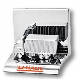 Chrome Metal Container Truck Business Card Holder with Logo  Chrome Metal Container Truck Business Card Holder with Logo