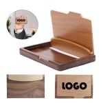 Rectangle Wooden Business Card Holder Box MOQ50PCS with Logo
