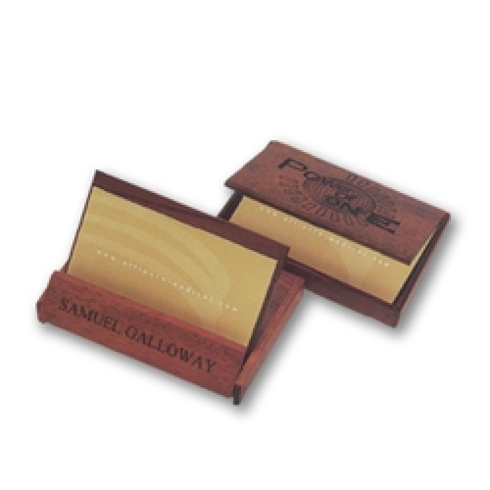 Rosewood Business Card Case with Logo