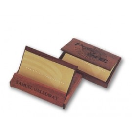 Rosewood Business Card Case with Logo