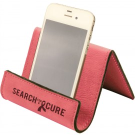 Pink Laserable Leatherette Easel Style Holder with Logo  Pink Laserable Leatherette Easel Style Holder with Logo