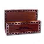 4-3/8"x1-3/4"x2-3/4" Card Holder/Letter Rack with Logo