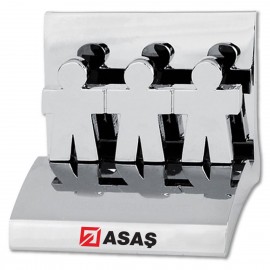 Personalized Holding Hands Chrome Business Card Holder