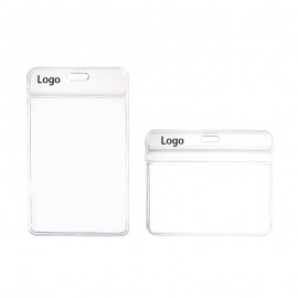 PVC Transparent ID Card Badge Holder with Logo