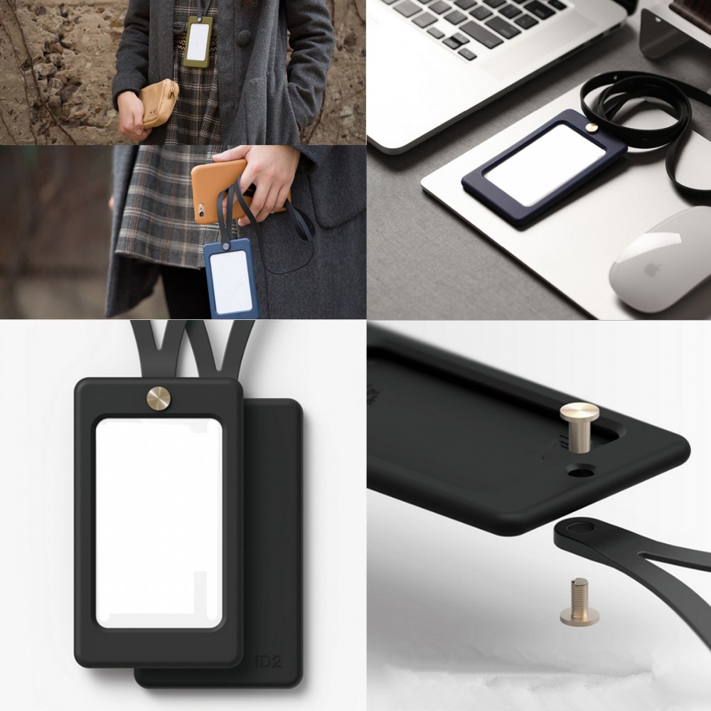 Custom Printed Silicone Work Card Case w/Rope Custom Printed Silicone Work Card Case w/Rope