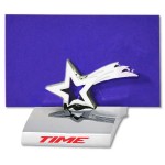 Shooting Star Chrome Business Card Holder with Logo