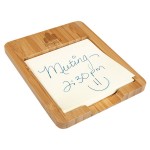 3.6" x 4.5" Bamboo Sticky Note Holder with Logo