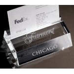 Custom Imprinted FDIC Slotted Business Card Holder - Jade Glass