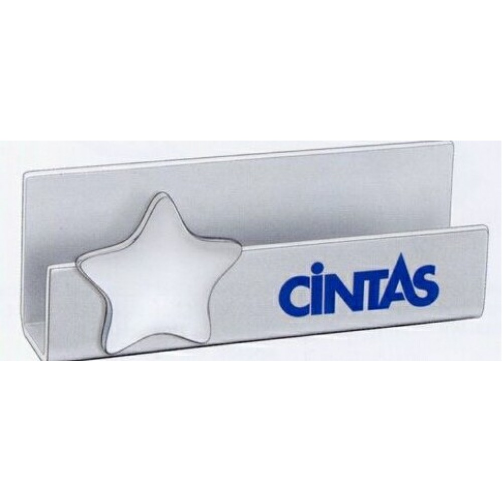 3-3/4"x3/4"x1-3/8" Metal Card Holder With Magnetic Star with Logo