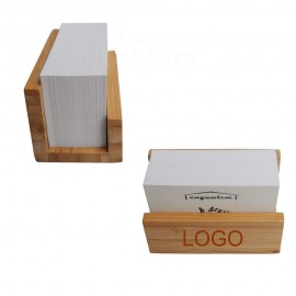 Bamboo Wood Desktop Business Card Holders Displays Logo Branded