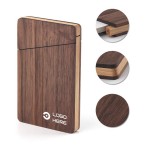 Portable Black Walnut Wood Business Card Holder with Logo