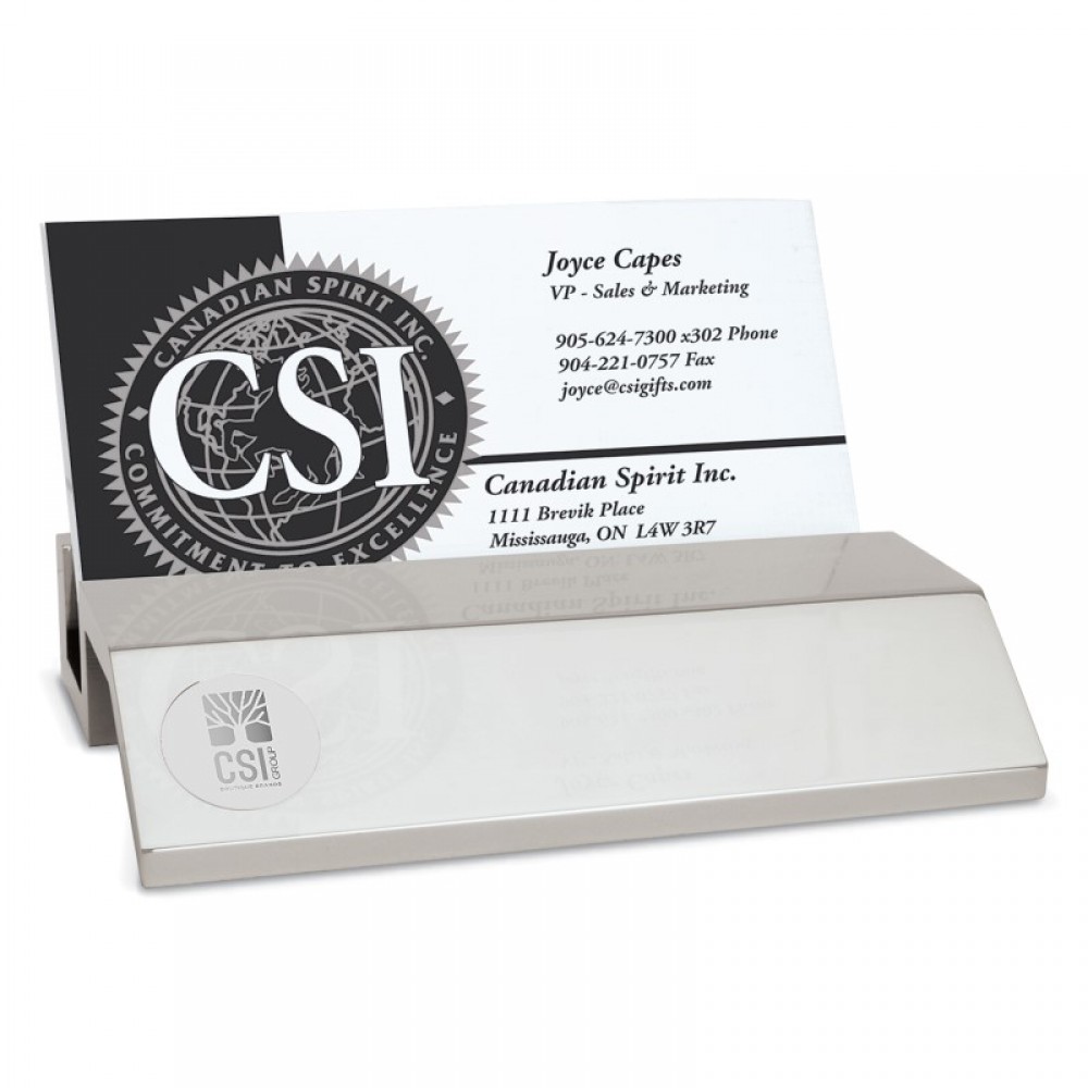 Business Card Holder Silver with Logo Business Card Holder Silver with Logo