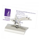 Chrome Shooting Star Business Card Holder with Logo