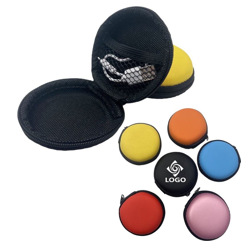 Promotional MOQ50 EVA Round Earphone Case Promotional MOQ50 EVA Round Earphone Case
