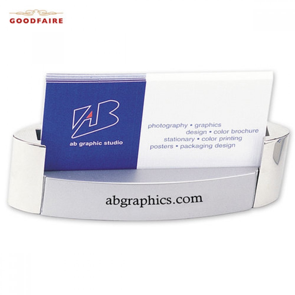 Logo Branded Goodfaire Two Tone Silver Card Holder