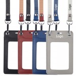Double Hook Genuine Leather Badge Holder with Logo