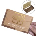 Custom Wooden Rectangle Business Card Holder with Logo