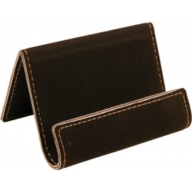 Custom Black/Gold Laserable Leatherette Holder Easel (3 1/2" x 2 1/2'')