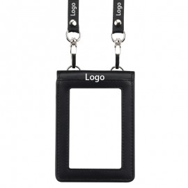 Double Hook Genuine Leather Badge Holder with 3 Slots with Logo  Double Hook Genuine Leather Badge Holder with 3 Slots with Logo