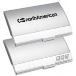 Personalized 3-3/4"x2-3/8"x3/8" Two Tone Silver Brass Card Case
