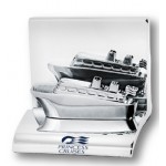 Chrome Metal Cruise Ship Business Card Holder with Logo