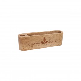 5" Beech Wood Business Card/Pen Holder with Logo  5" Beech Wood Business Card/Pen Holder with Logo