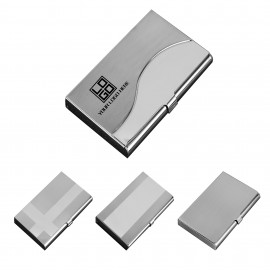 Stainless Steel Mirrored Business Card Holder with Logo