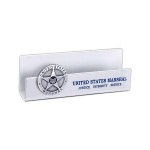 Logo Branded 3-3/4"x3/4"x1-3/8" Metal Card Holder With Medallion