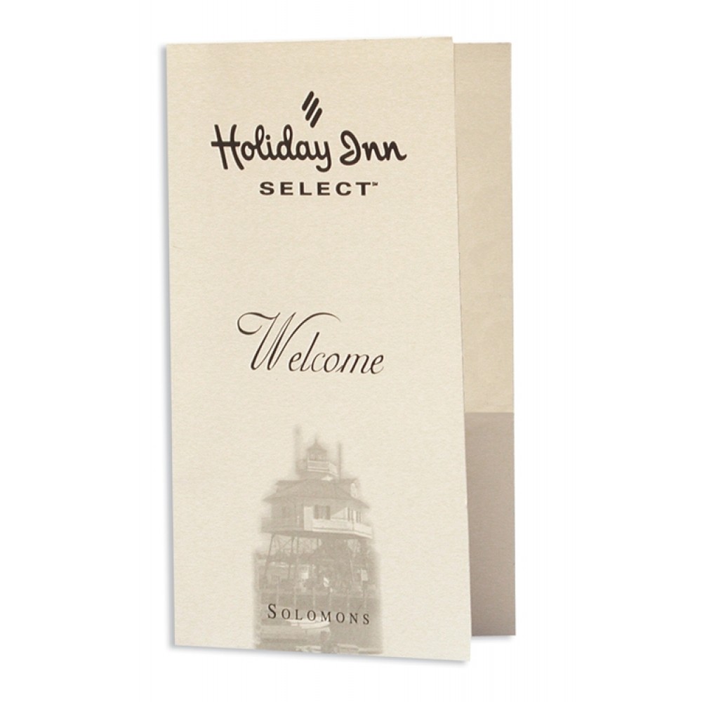 Custom Card Holder Hotel Key Folder with One Right Pocket PMS Printed (3-3/8" x 6")