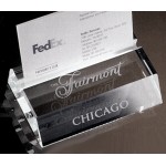 FDIC Slotted Business Card Holder - Starfire Glass Custom Printed