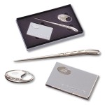 Custom 3-Piece Gift Set of Business Card Case, Letter Opener and Key Holder