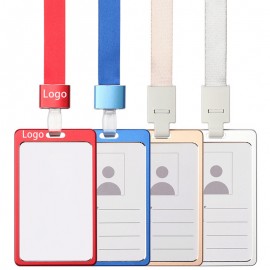 Metal ID Card Badge Holder with Lanyard with Logo