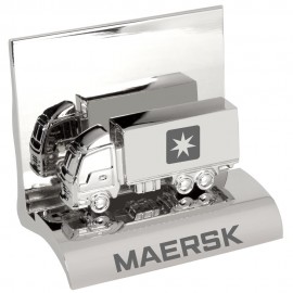 Chrome Metal Container Truck Business Card Holder with Logo  Chrome Metal Container Truck Business Card Holder with Logo